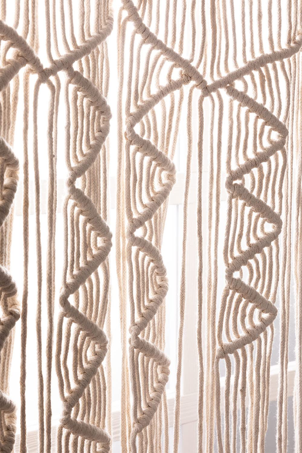 Sklum Zulema tenda macramè 110x215 cm beige crema cotone