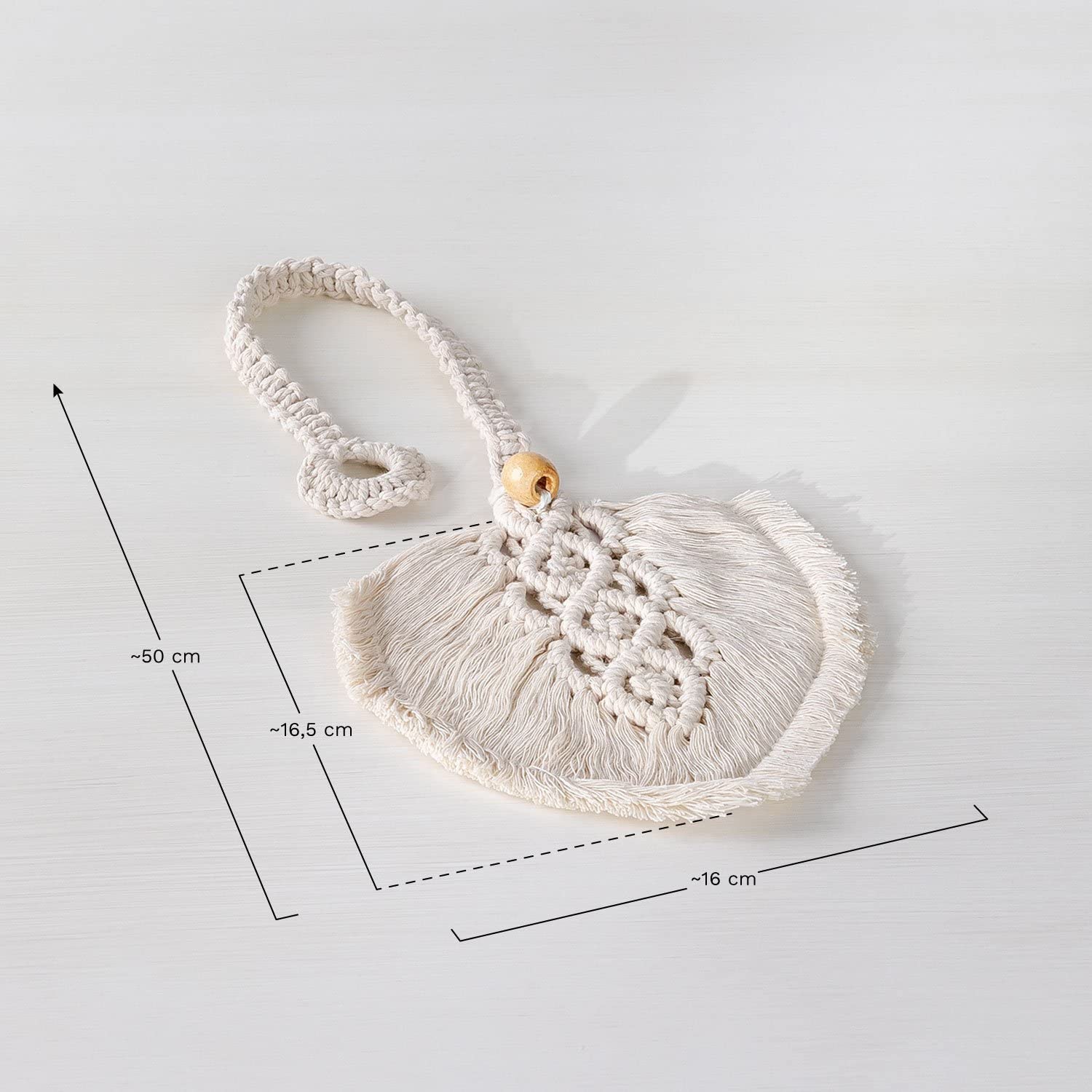 Sklum Surat set 2 fermatende in macramè beige