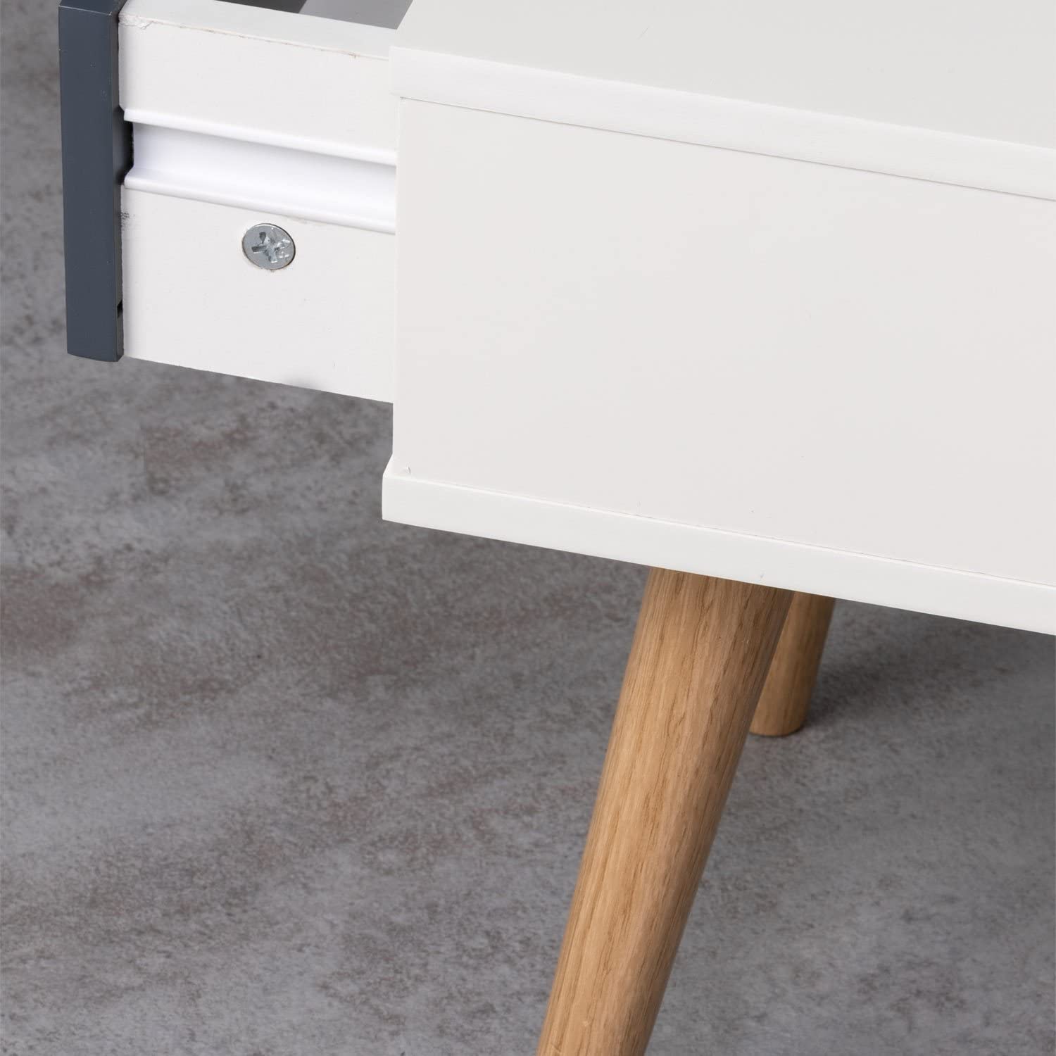 Sklum Abbir comodino bianco in MDF con cassetto