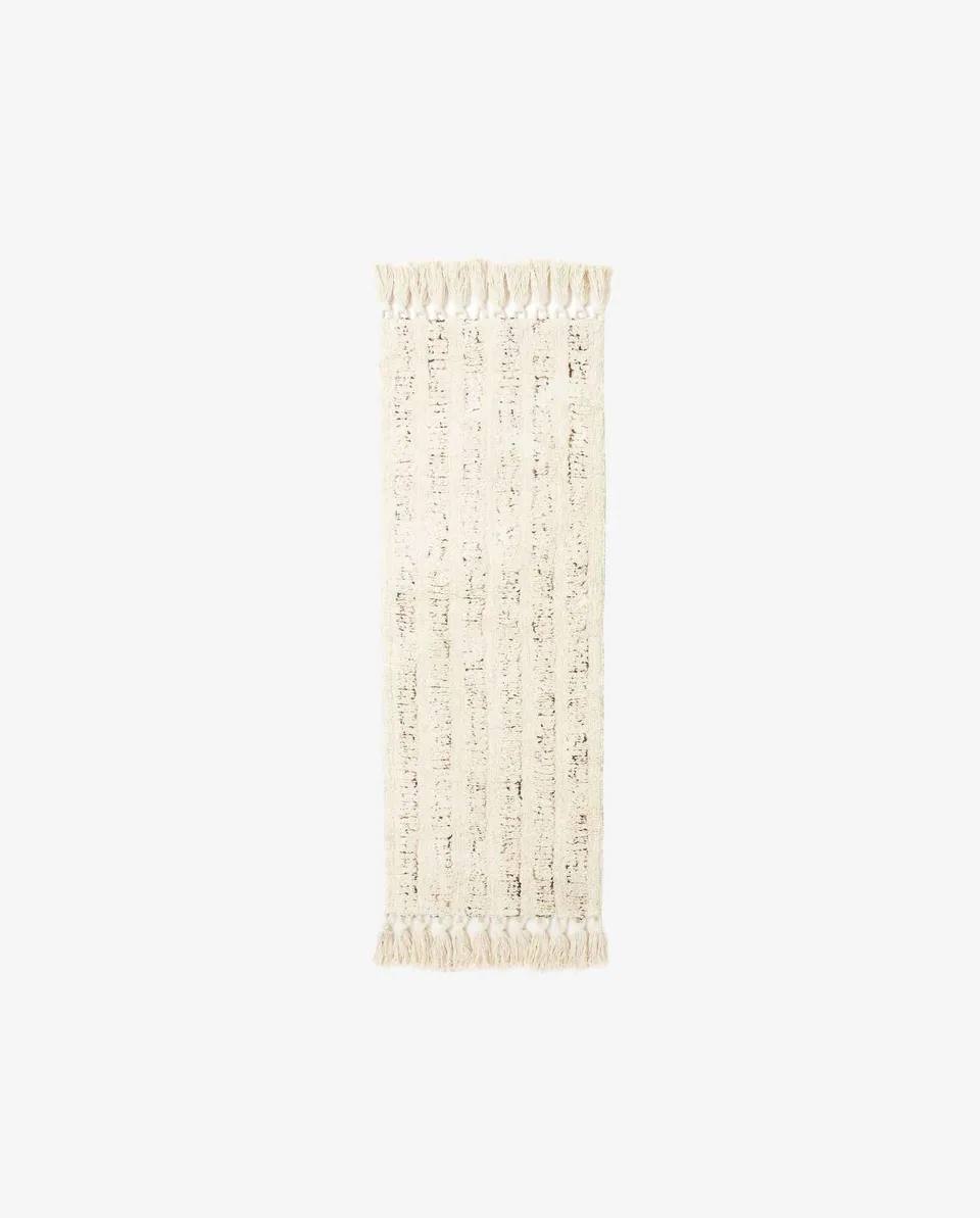 Bambua Dalia tappeto cotone nature 65x160