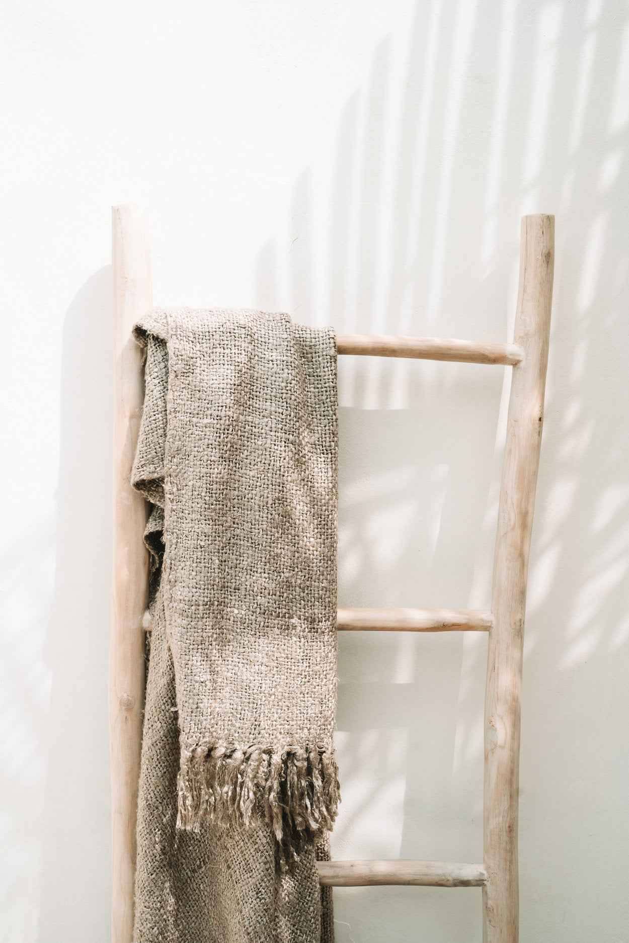 Bambua s'il vous Plaid coperta beige in cotone