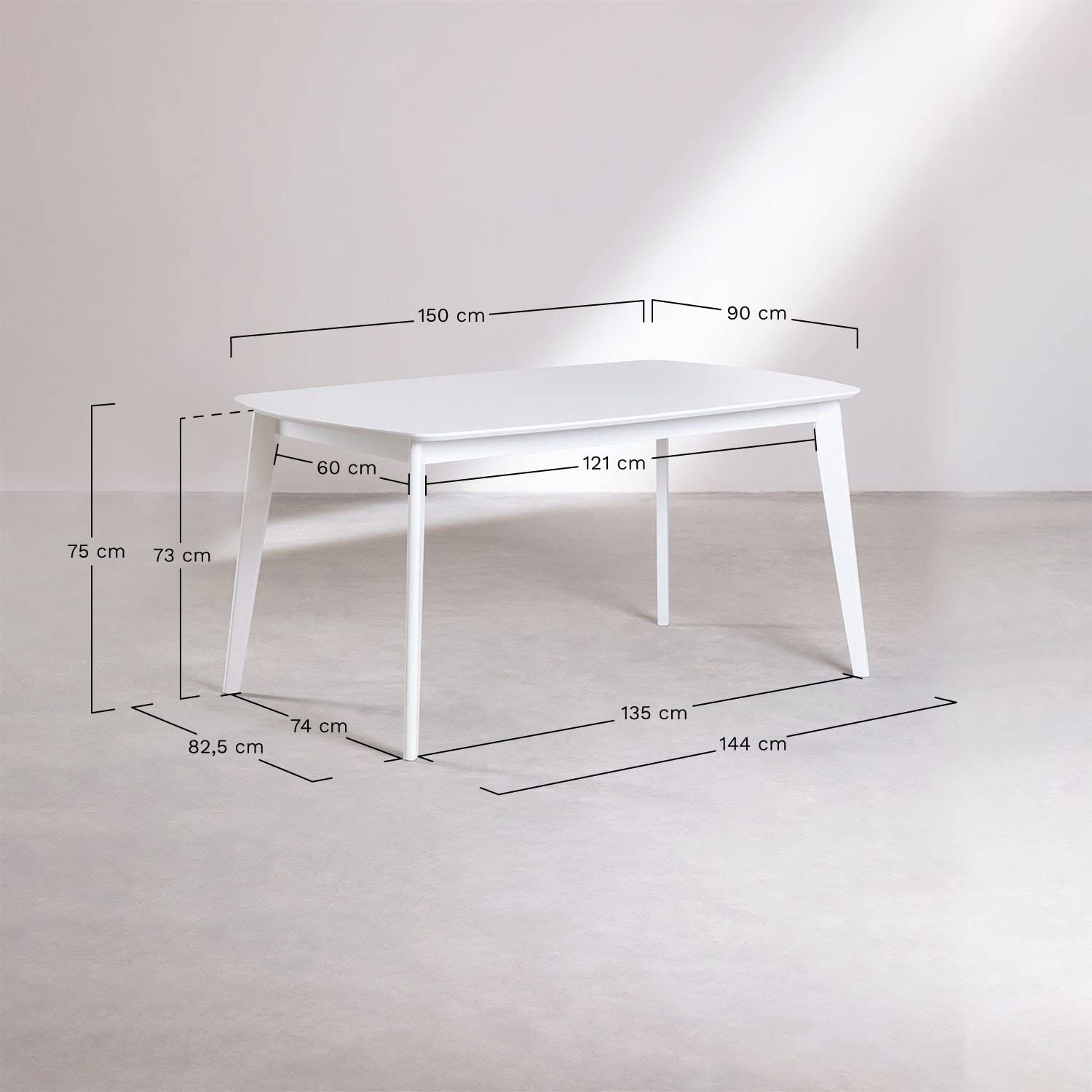 Sklum Elba Tavolo da Pranzo in Legno 150x90 cm