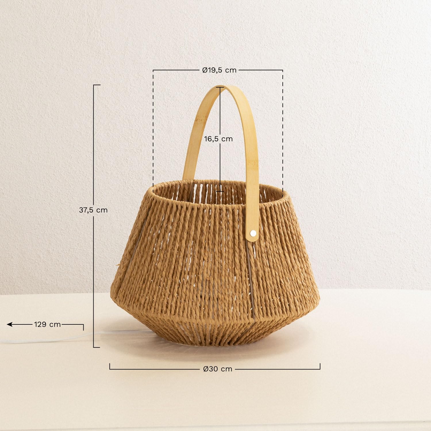 Sklum Milei lampada da tavolo carta intrecciata Ø30 cm