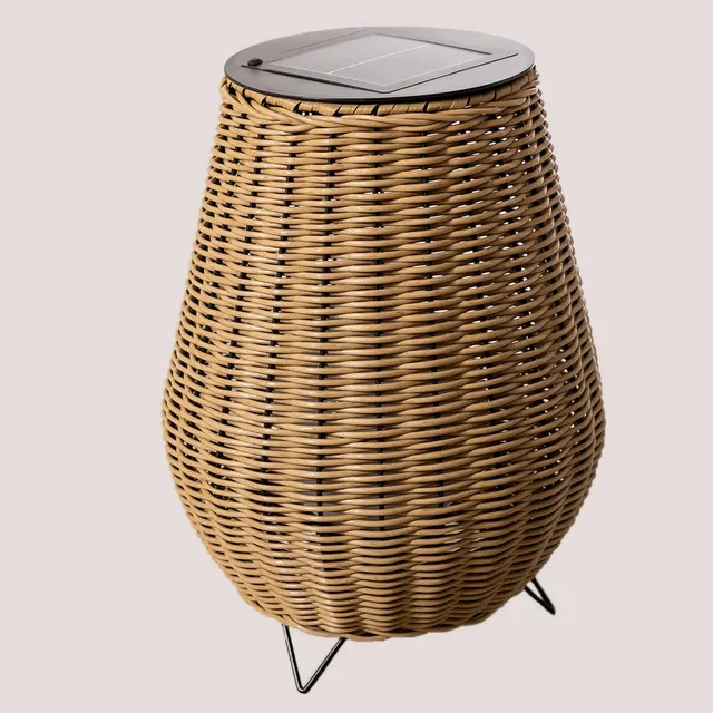 Sklum Renji lampada solare da esterno rattan 40 cm