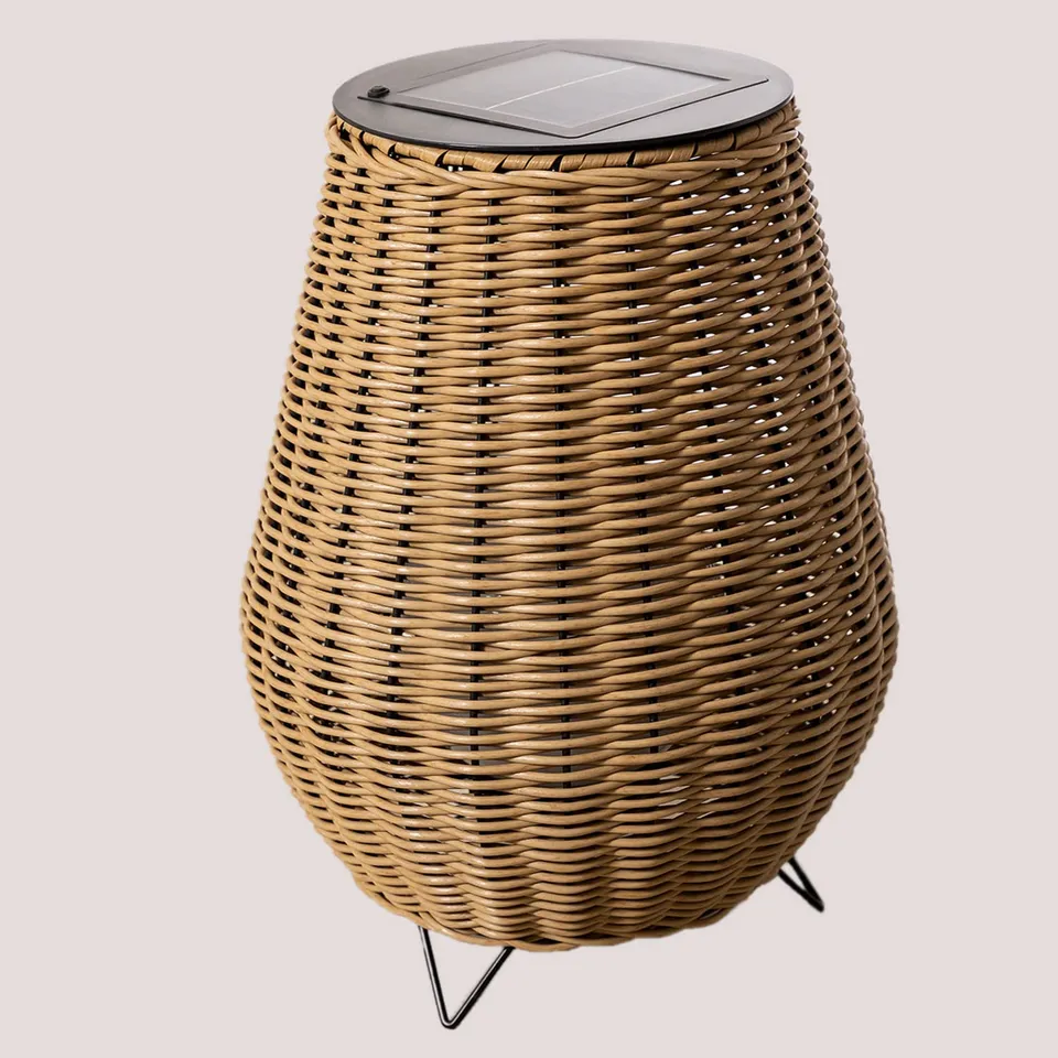 Sklum Renji lampada solare da esterno rattan 40 cm