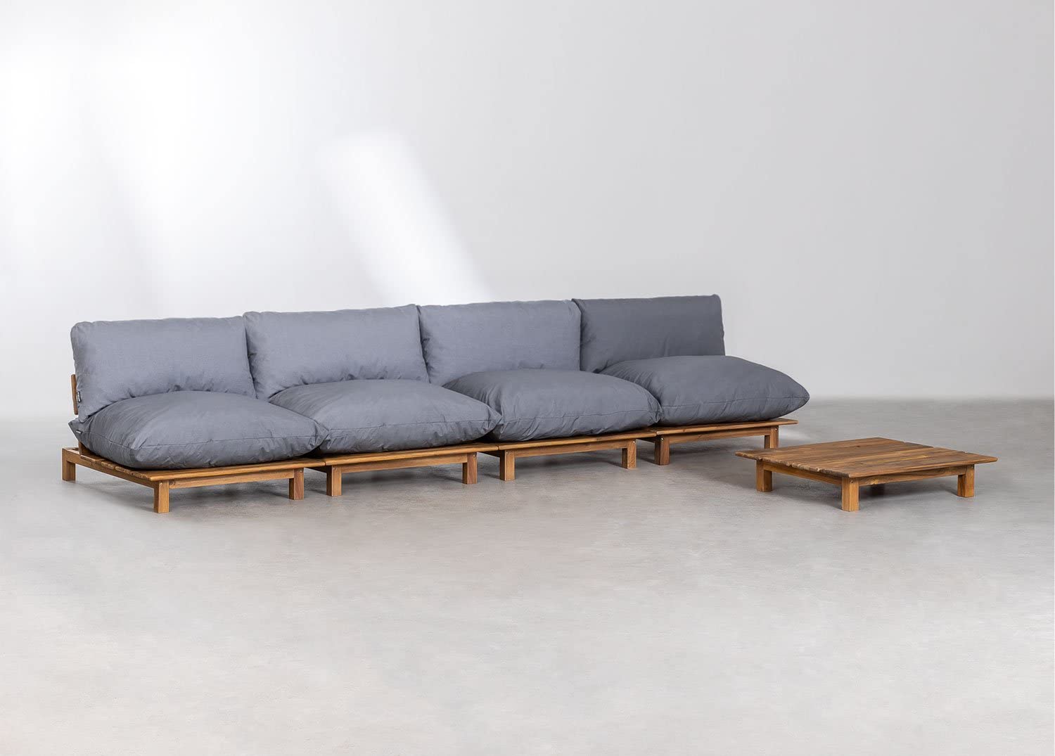 Sklum Brina set giardino 4 pezzi divano reclinabile acacia