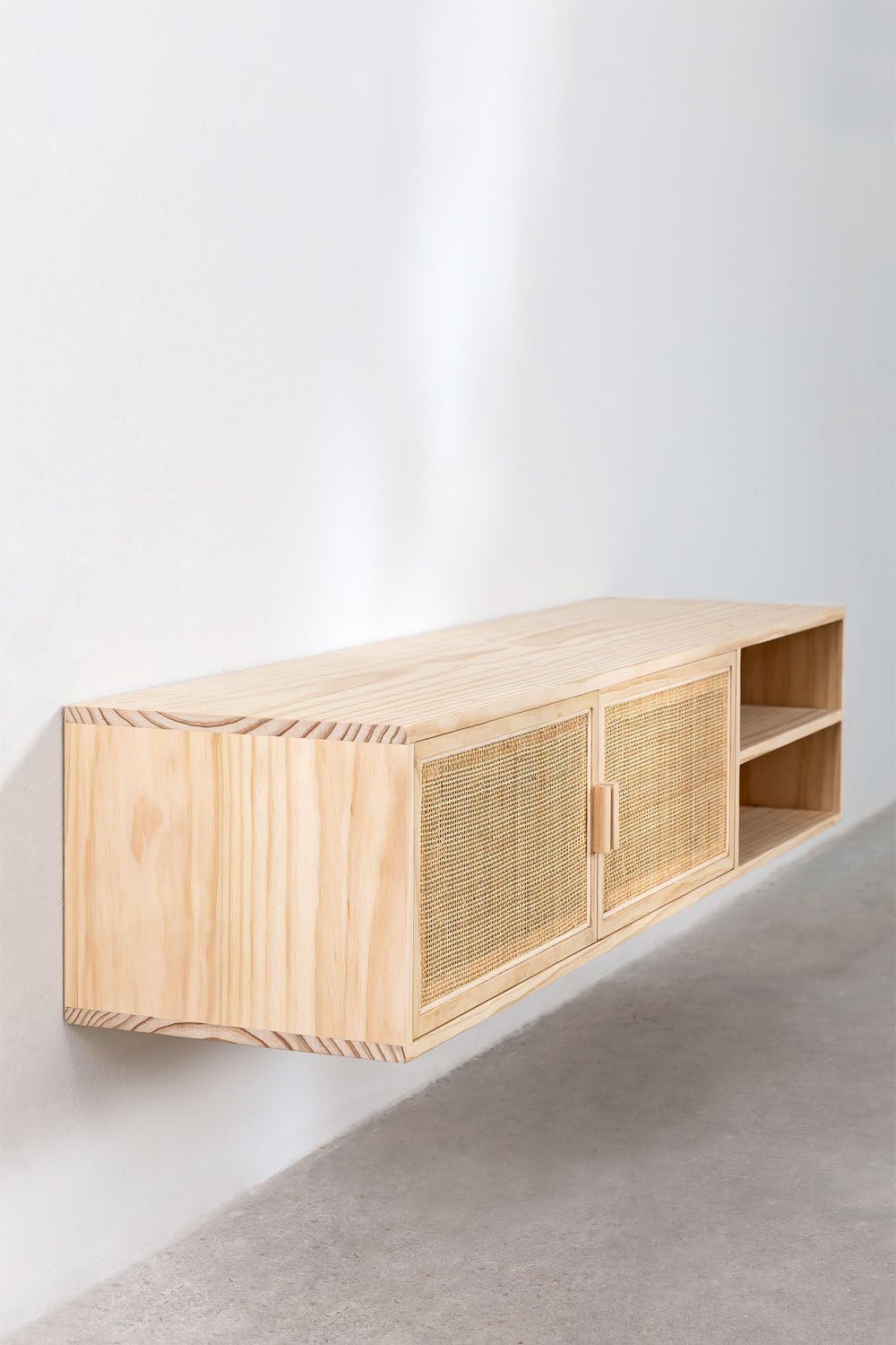Sklum Reyna mobile TV sospeso legno 150 cm rattan