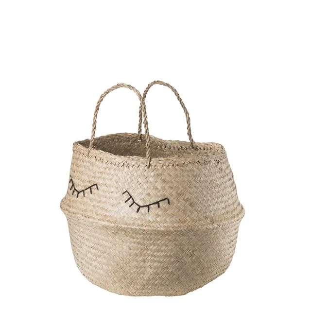 Sklum Kahs Cesta Giunco Ø45x40 cm Intrecciata a Mano
