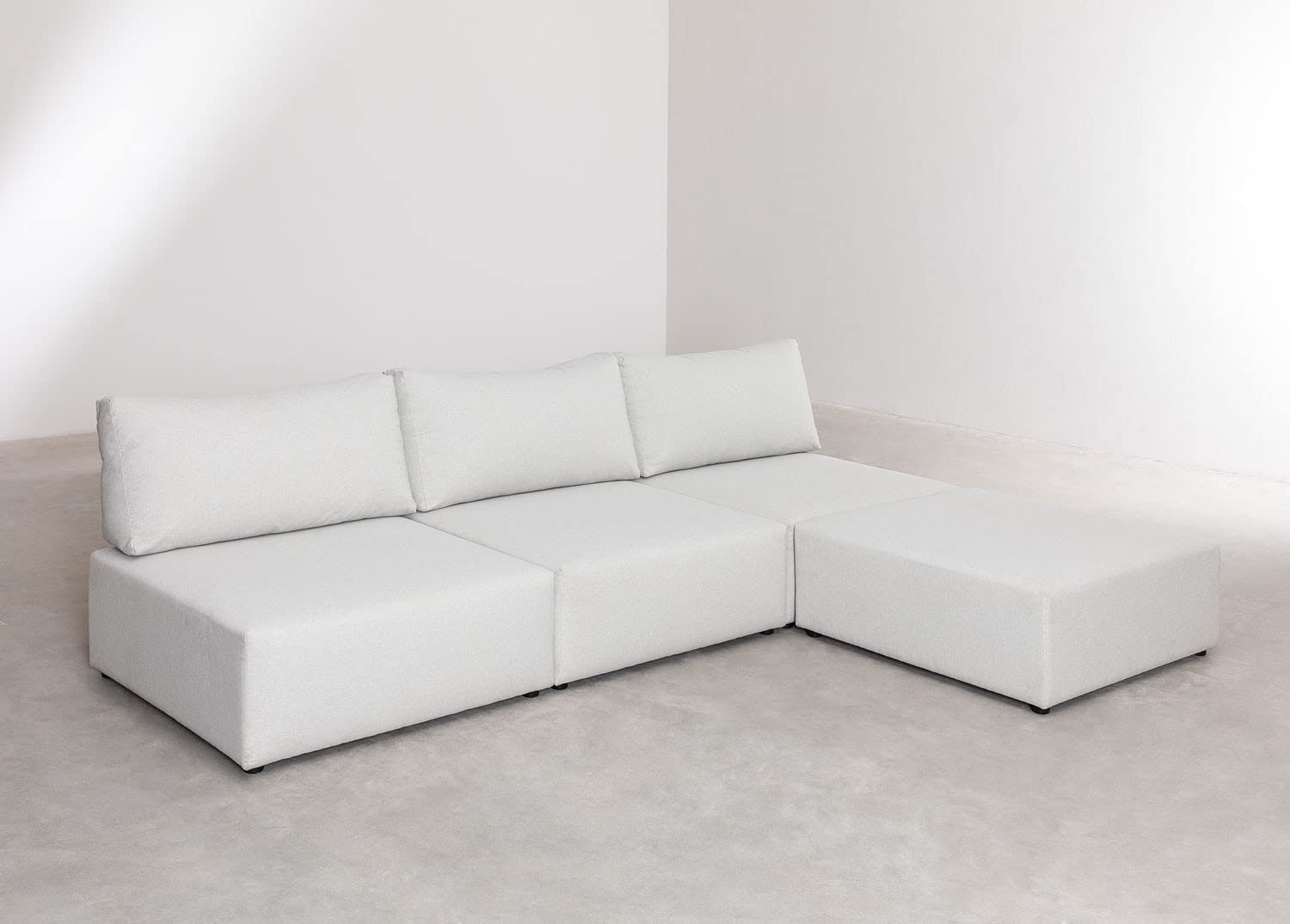 Sklum Kata Divano Componibile 3 Pezzi con Pouf Tessuto