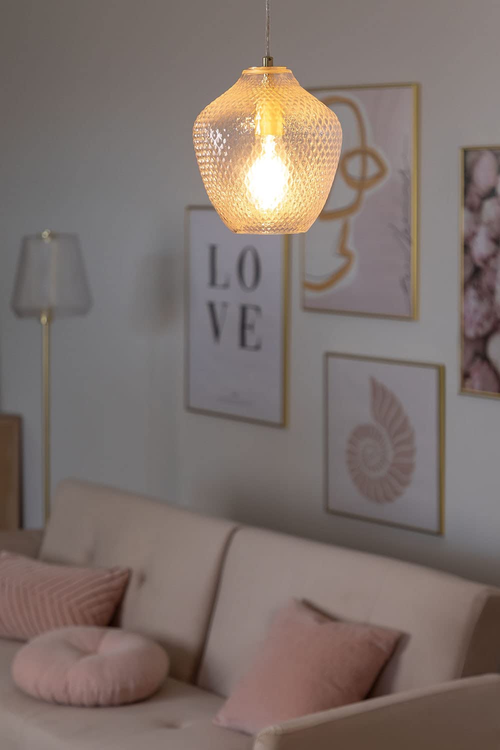 Sklum Taylor lampada da soffitto ferro vetro dorato