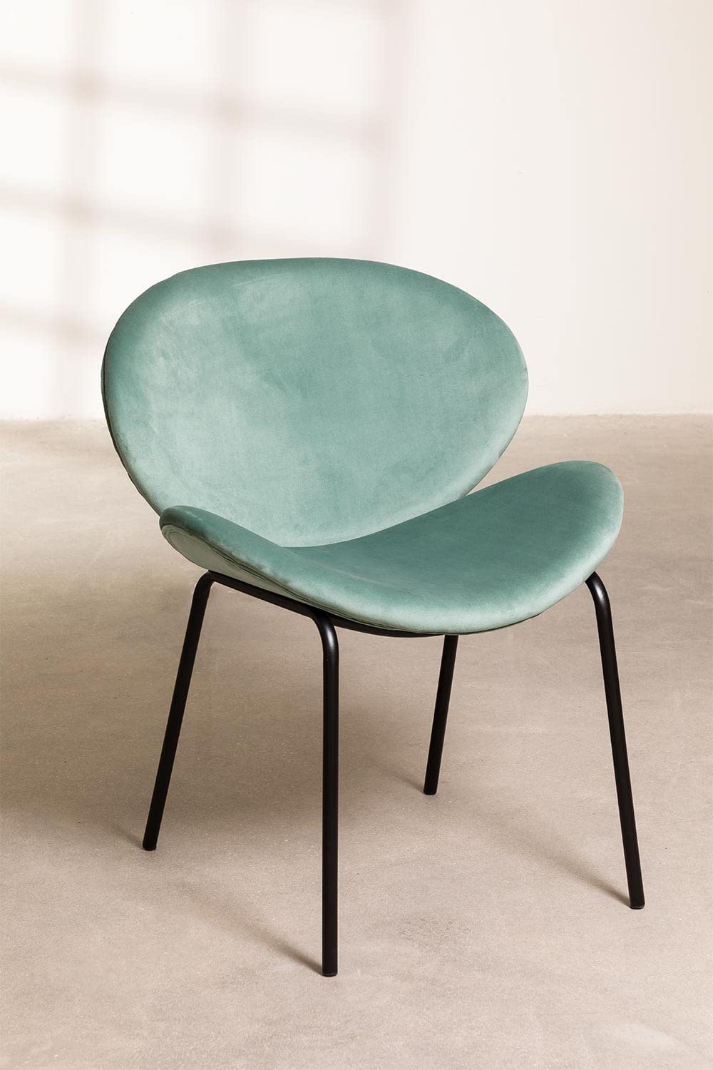 Sklum Fior sedia da pranzo velluto verde abete gambe metallo