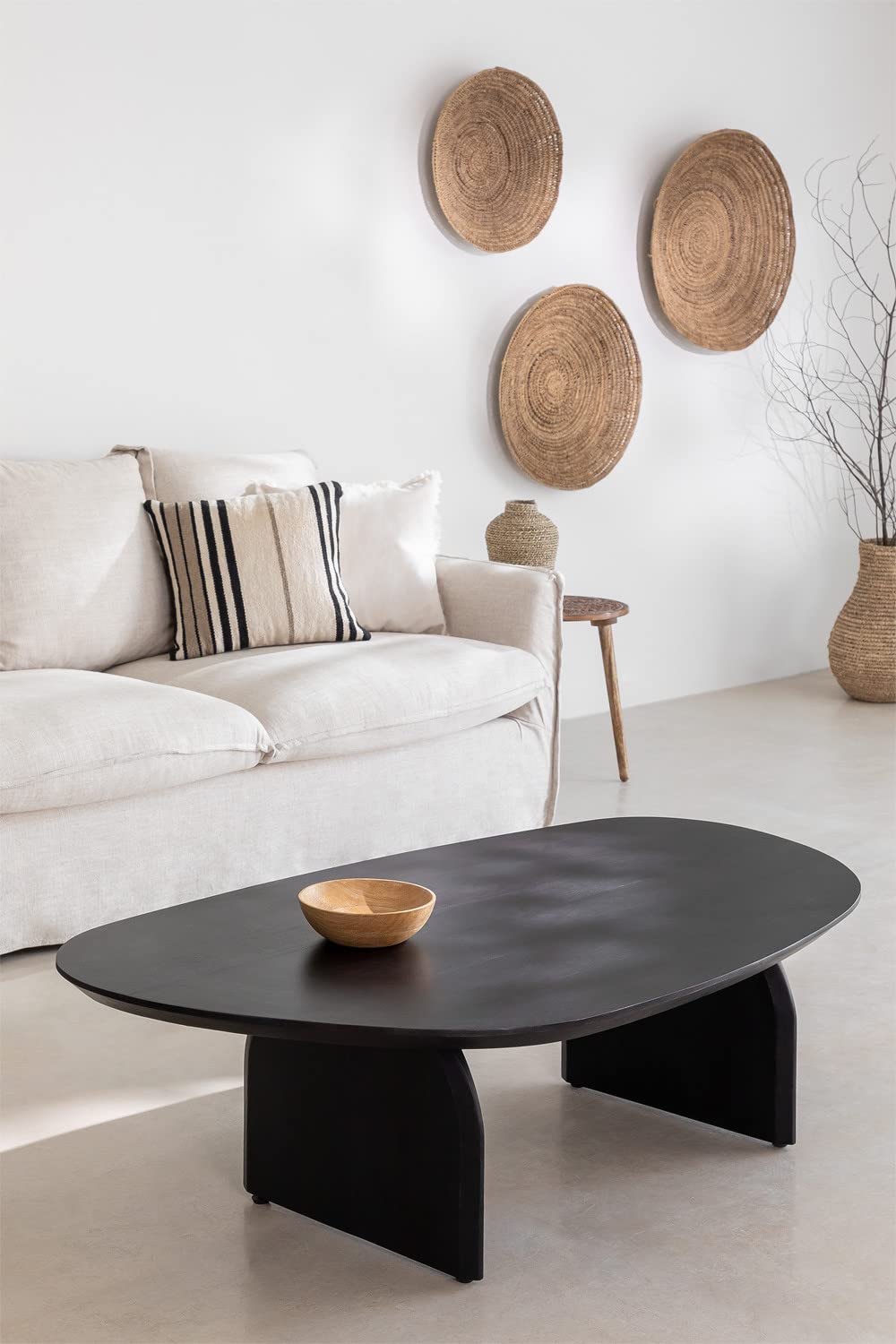 Sklum Bedum Tavolino Legno Acacia Nero 135 cm