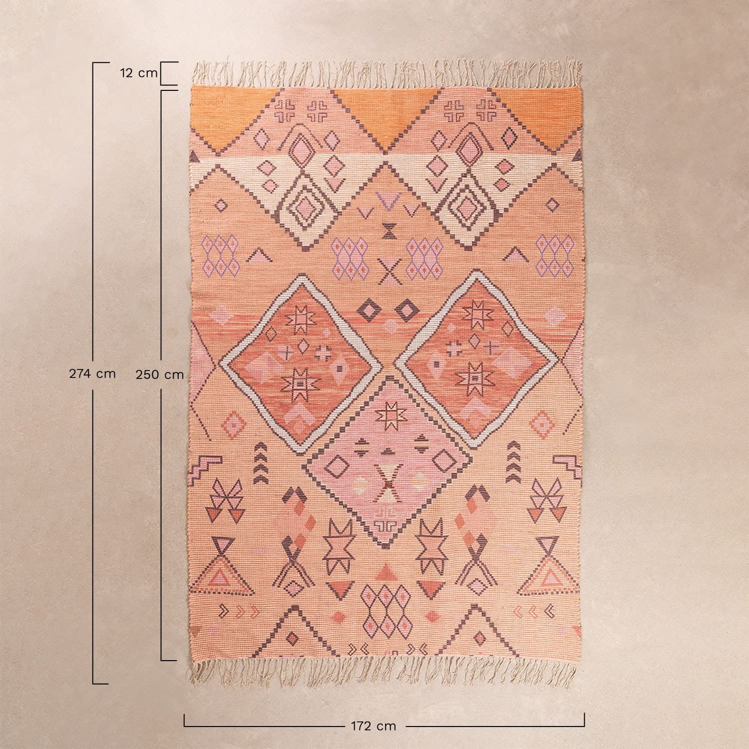 Sklum Nuada tappeto juta 274x172 cm ethnic colors