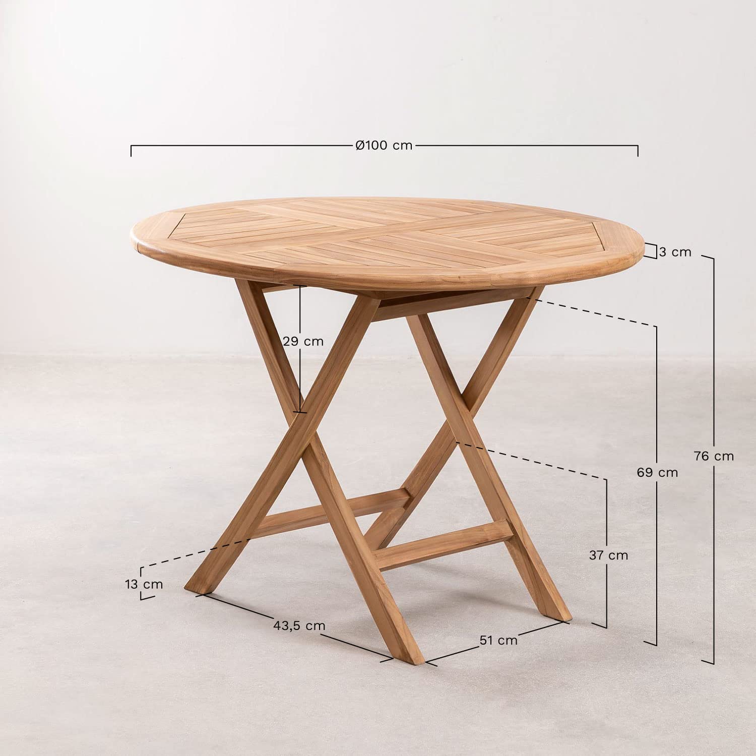 Sklum Pira set giardino teak tavolo e 2 sedie