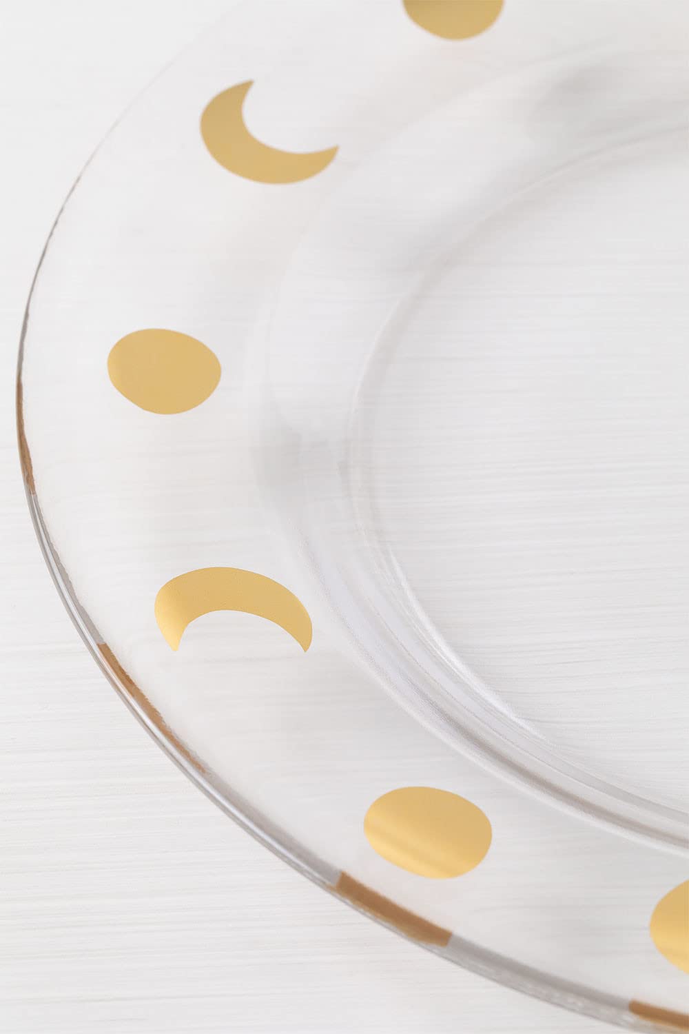 Sklum Exton set 4 piatti piani in vetro oro