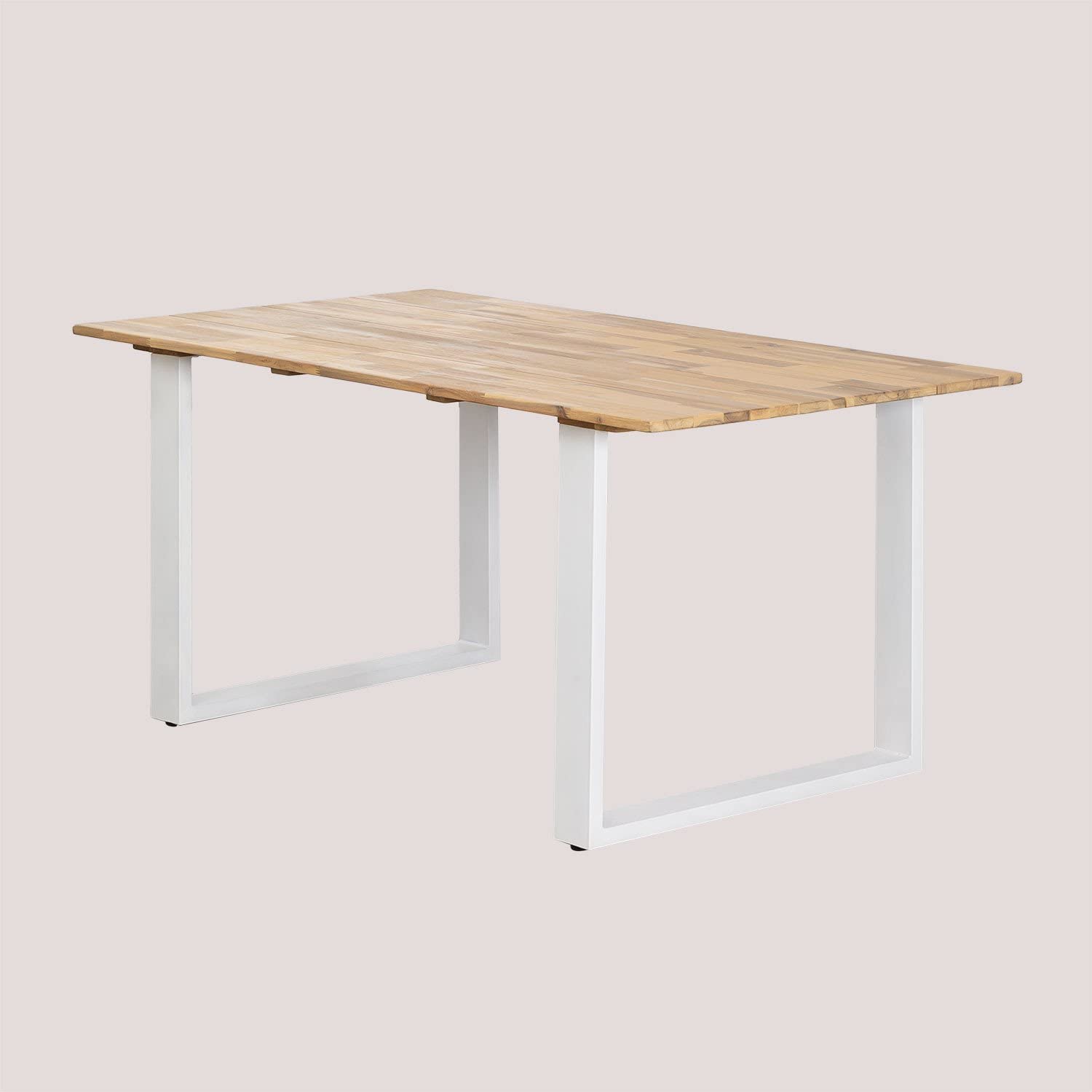 Sklum Melina Tavolo Giardino Rettangolare 160x90 Bianco Acacia