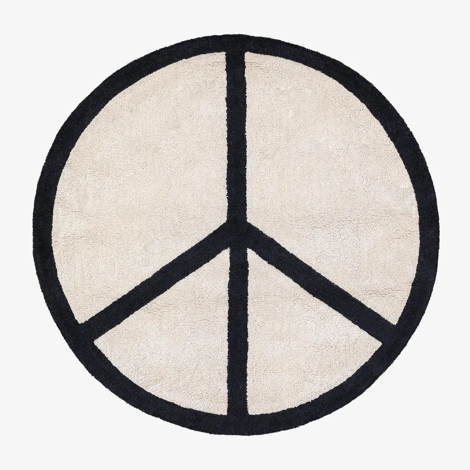 Sklum Pau tappeto rotondo in cotone Ø100 cm bianco nero