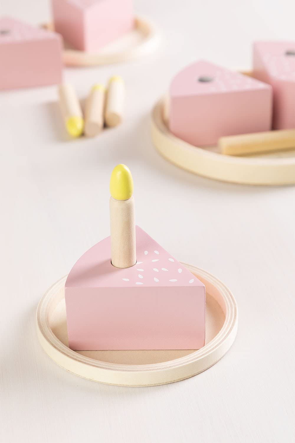 Sklum Karrot Kids Torta Giocattolo in Legno Rosa 6 Pezzi