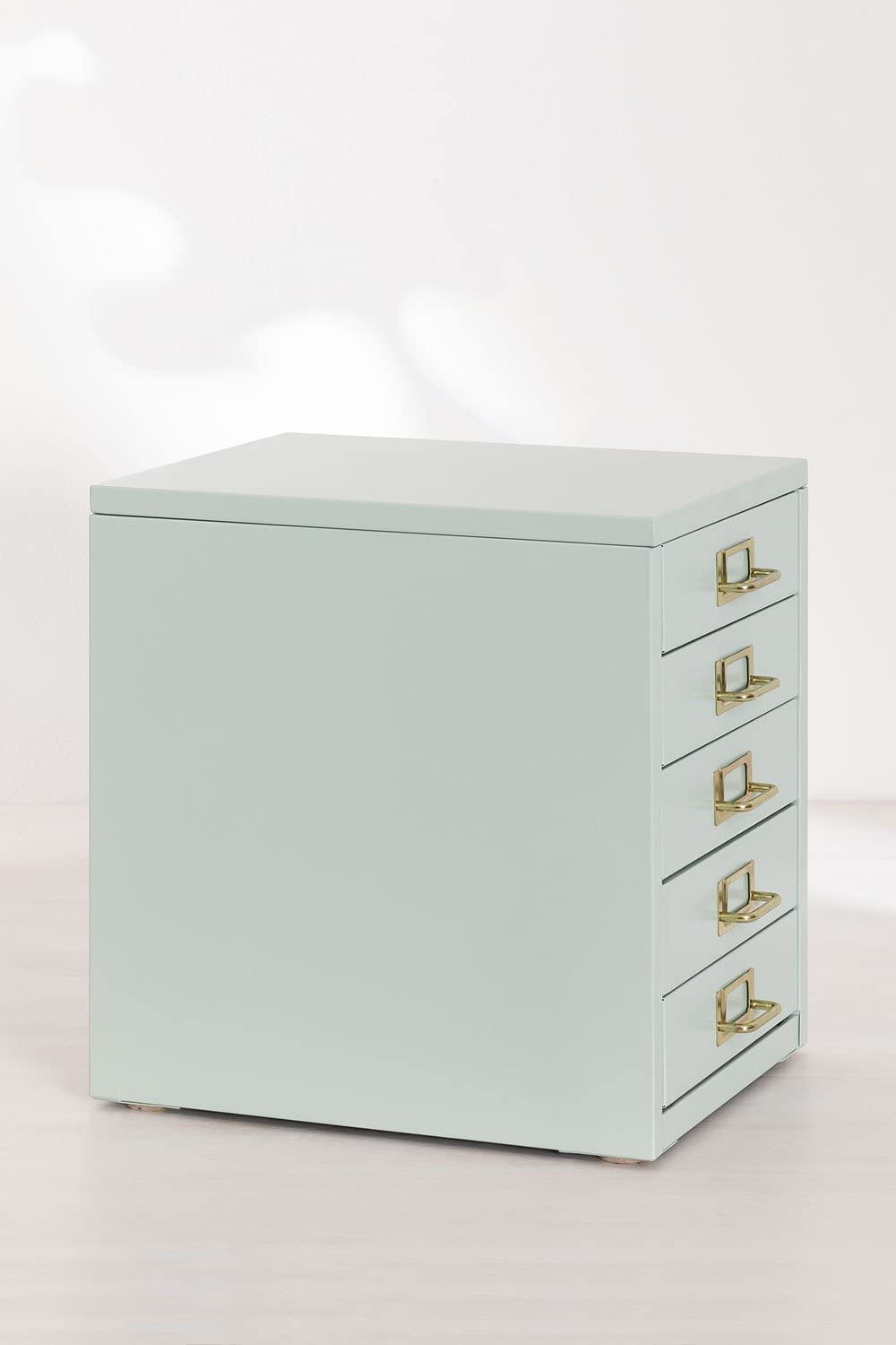 Sklum Kazuo Schedario da Tavolo in Metallo Celadon 5 Cassetti