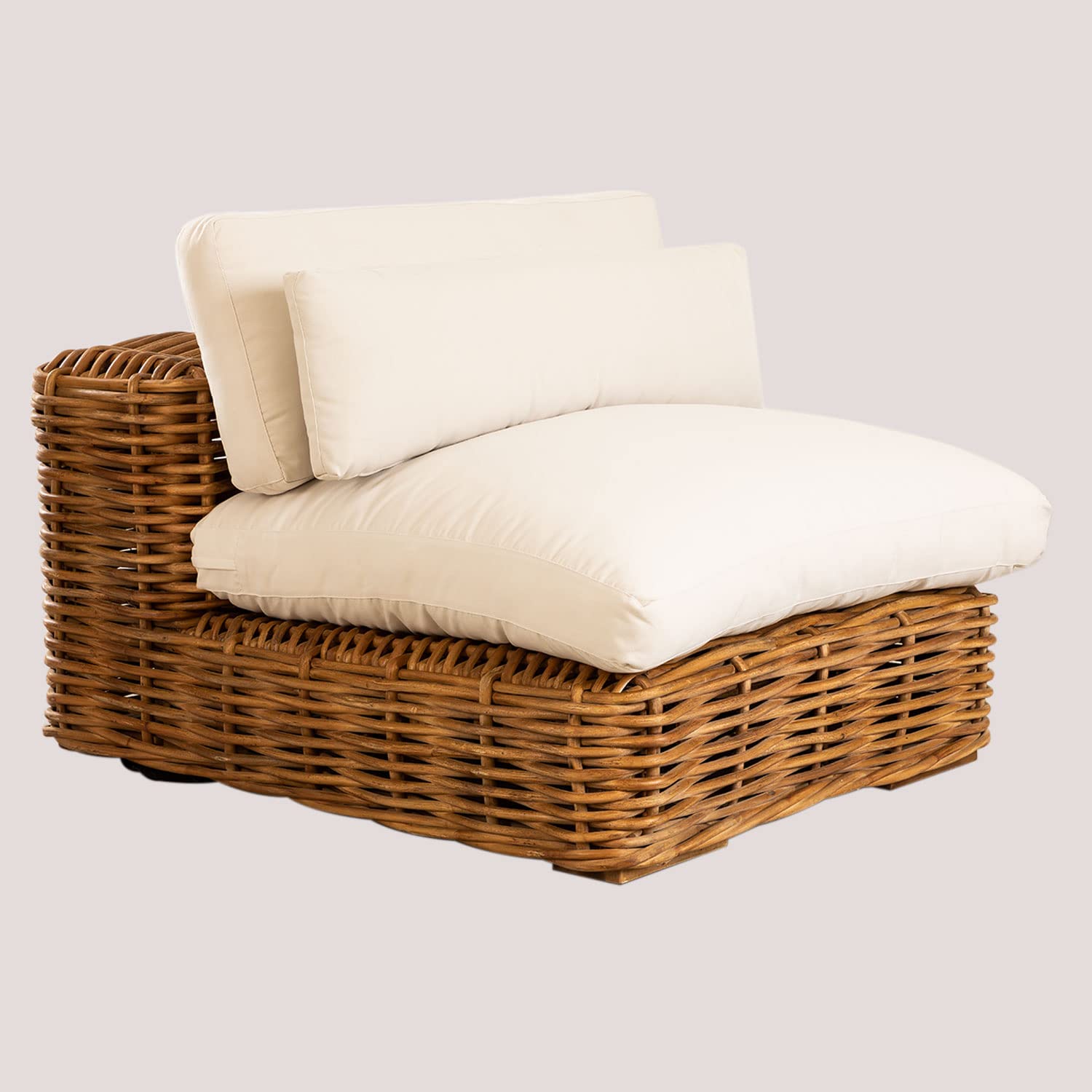 Sklum Milu modulo divano da giardino in rattan con cuscini