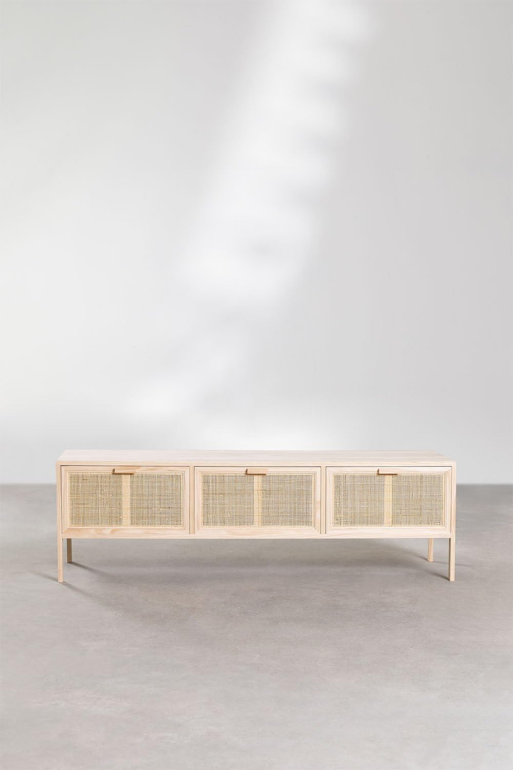 Sklum Reyna mobile TV rattan e pino 135 cm