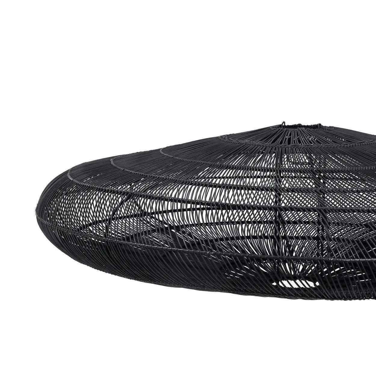 Bambua Macaron lampada a sospensione XL nera rattan