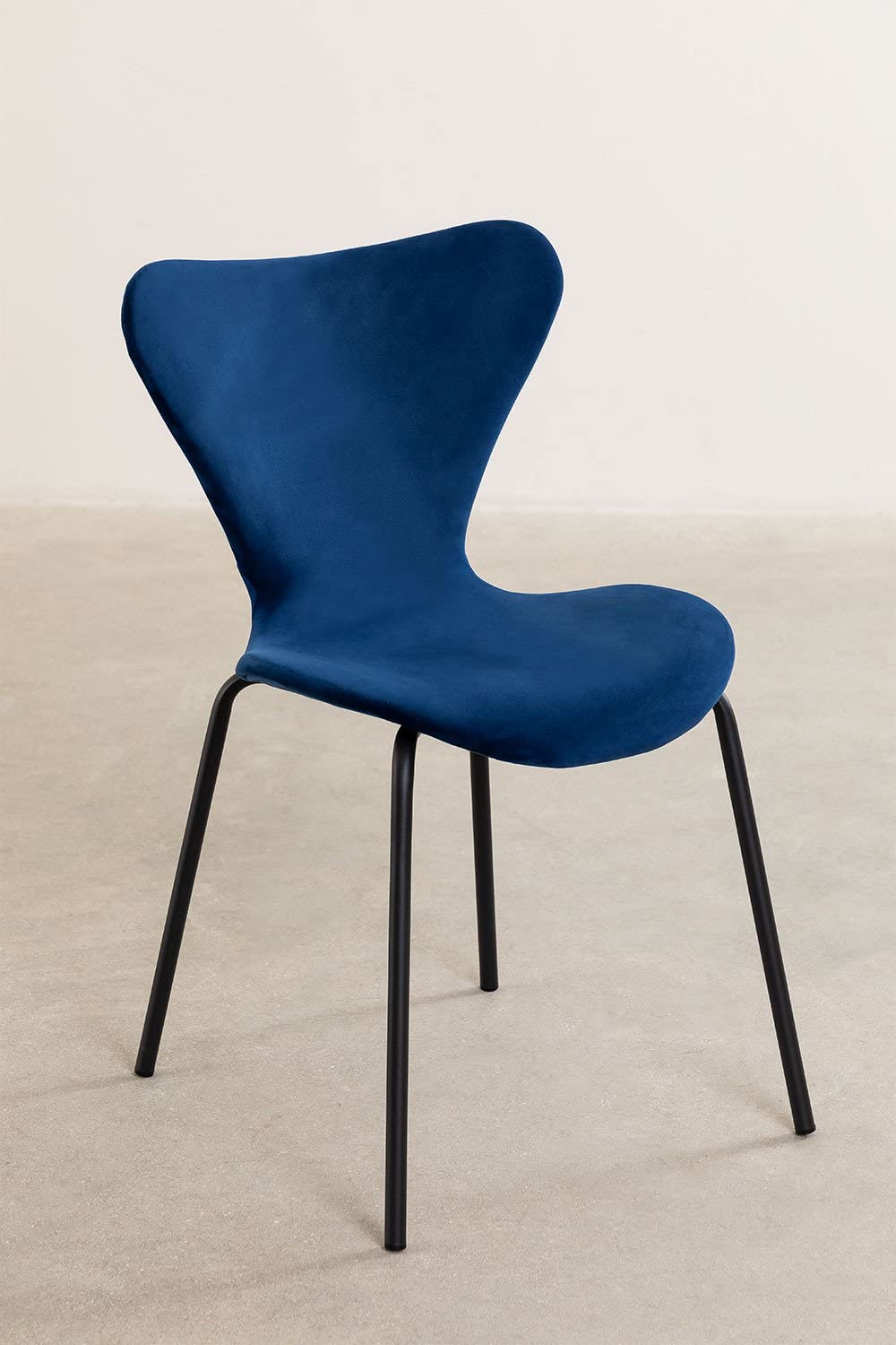 Sklum Uit sedia velluto blu impilabile 81 cm