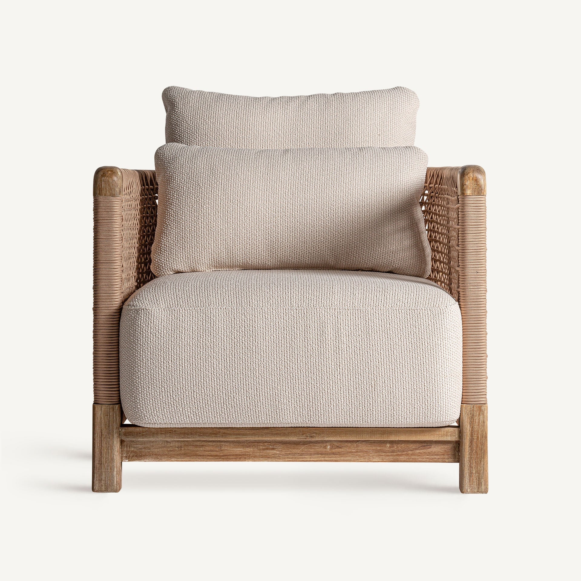 Bambua Trena poltrona teak crema da esterno
