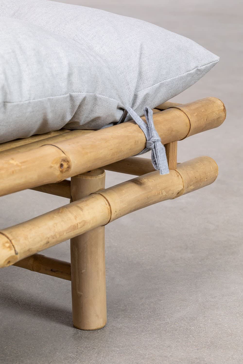 Sklum Gossy Lettino in Bambù Grigio Chiaro 70x200 cm