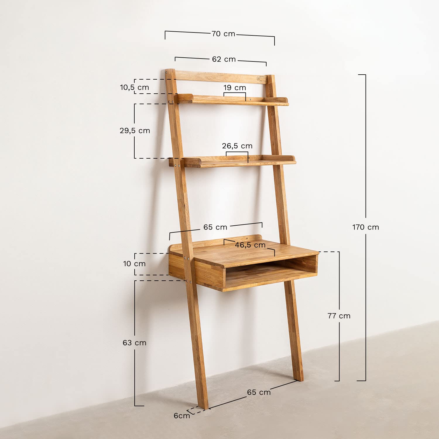 Sklum Zina Style scrivania legno quercia con ripiani