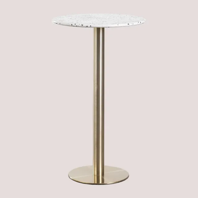 Sklum Malibu tavolo bar alto rotondo Ø60 cm in terrazzo
