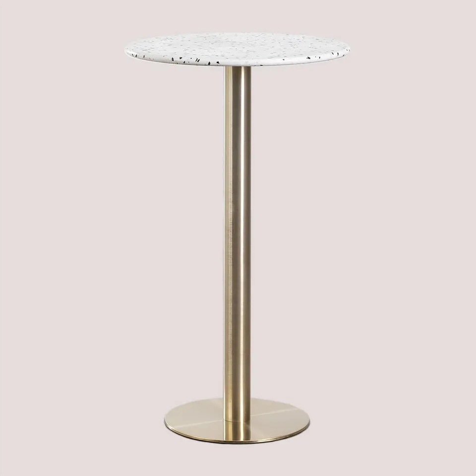 Sklum Malibu tavolo bar alto rotondo Ø60 cm in terrazzo