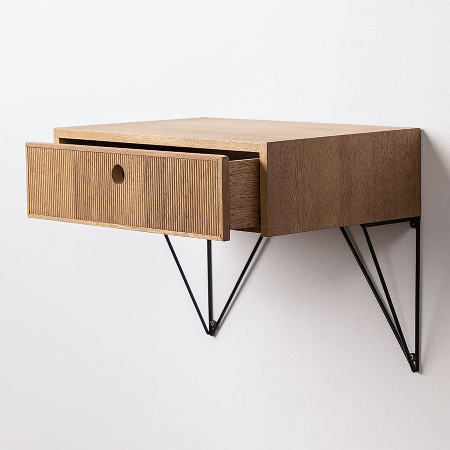Sklum Glai comodino sospeso legno naturale con cassetto
