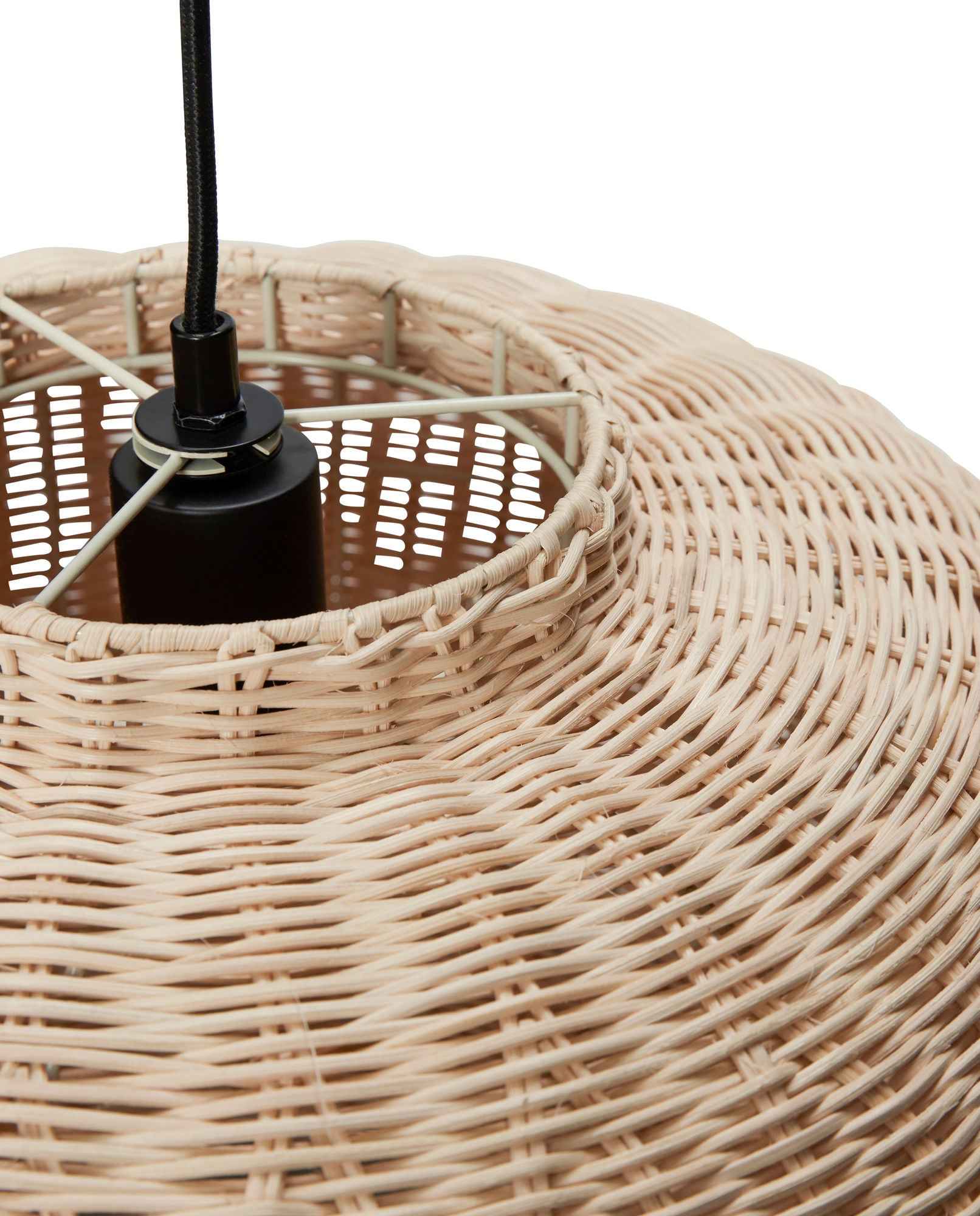 Bambua Chand Ellipse lampada sospensione rattan naturale
