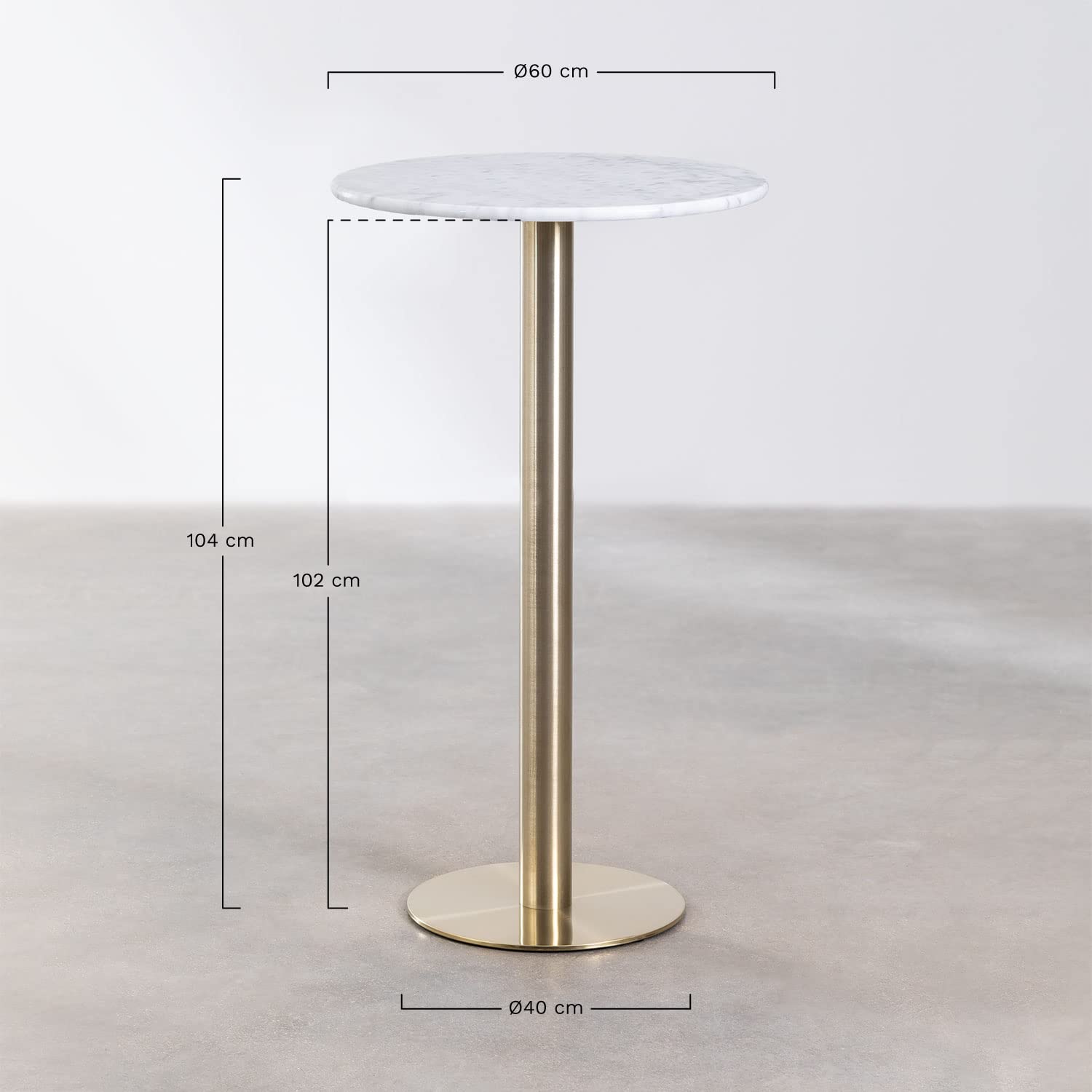 Sklum Cosmopolitan Tavolo Bar Rotondo in Marmo Ø60 cm