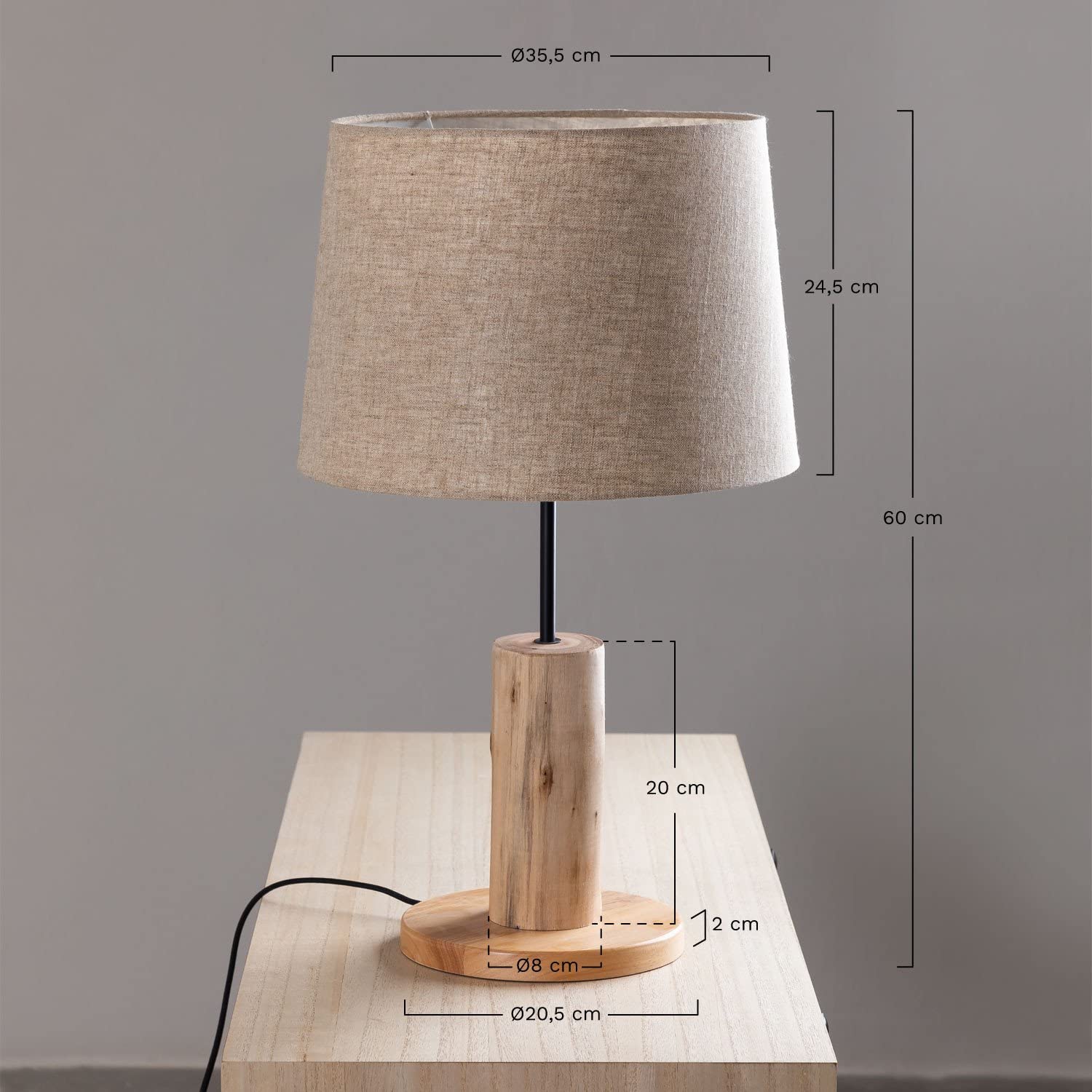 Sklum Ulga lampada da tavolo lino legno naturale