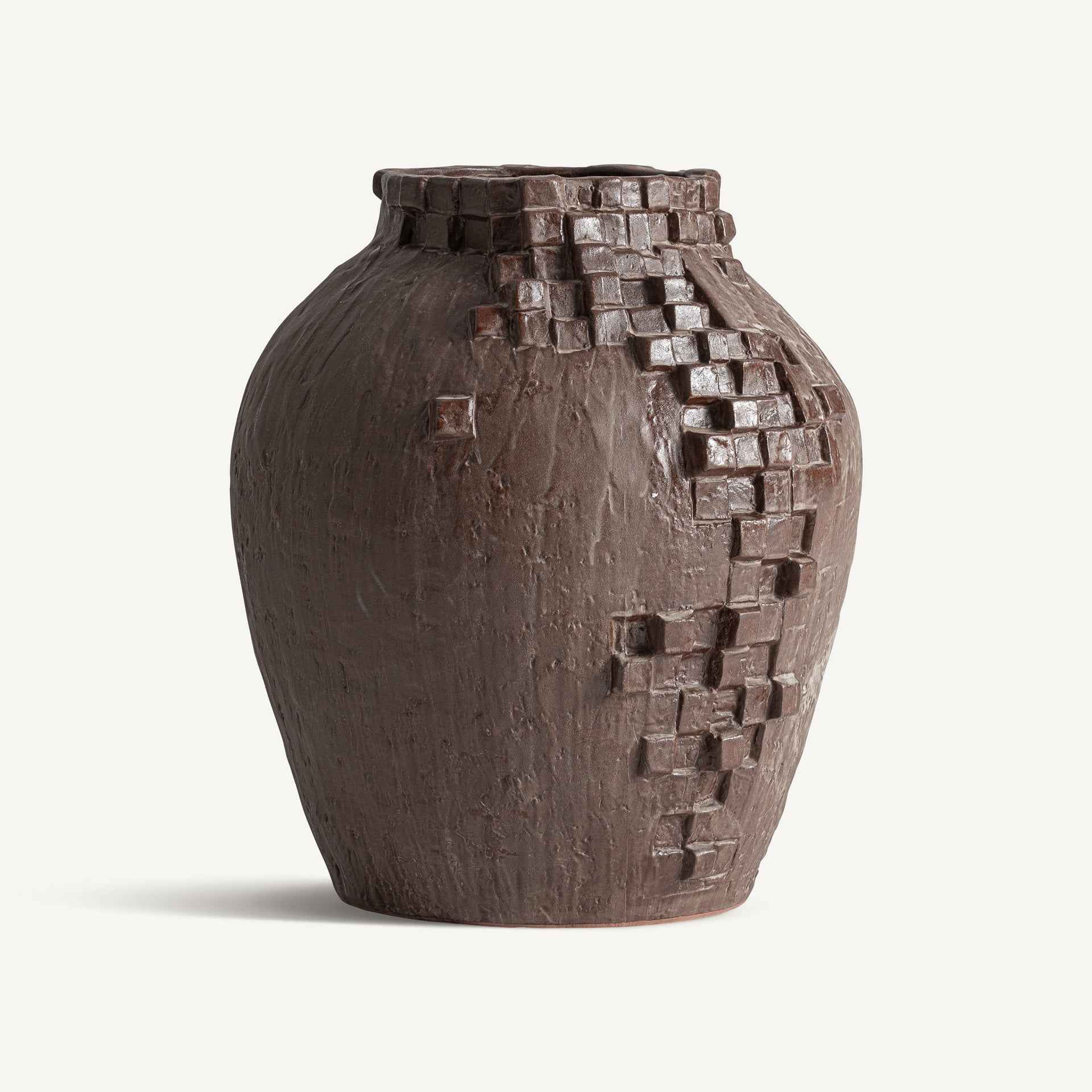 Bambua Henar vaso terracotta scura artigianale