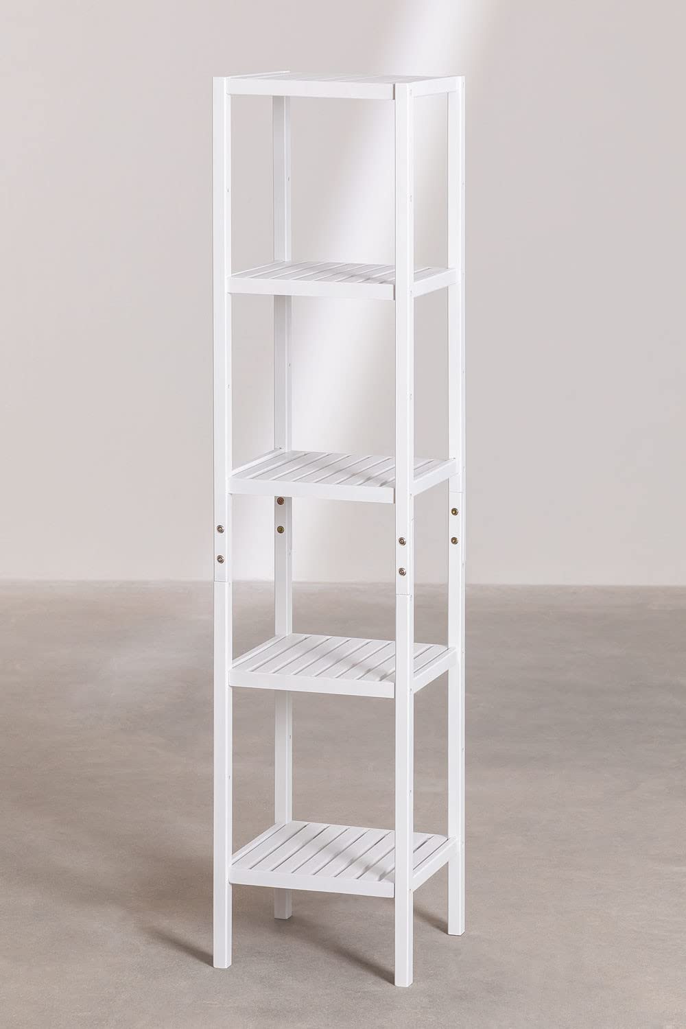 Sklum Zarak scaffale bambù bianco legno 145,5 cm