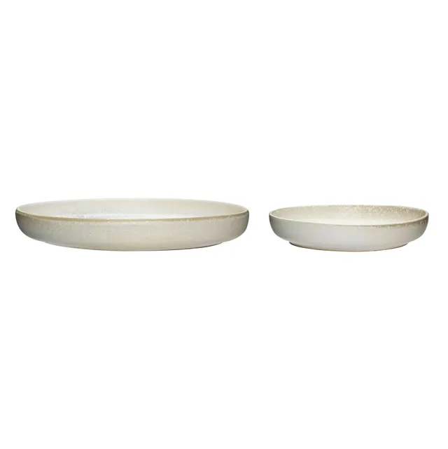 Bambua Clay piatti ceramica bianchi set 2 pezzi