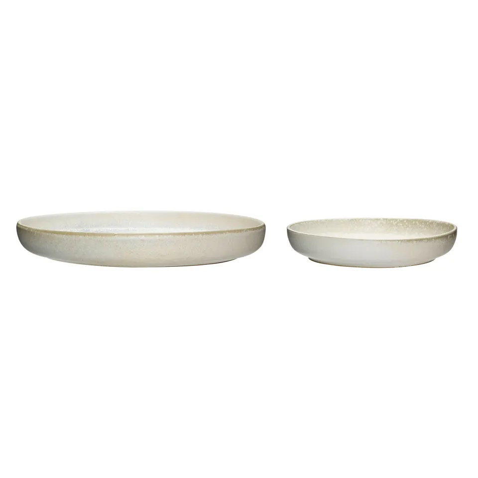 Bambua Clay piatti ceramica bianchi set 2 pezzi