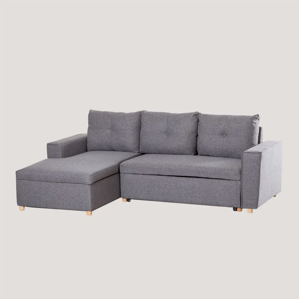 Sklum Calvin Divano Letto Chaise Longue 3 Posti Grigio Scuro