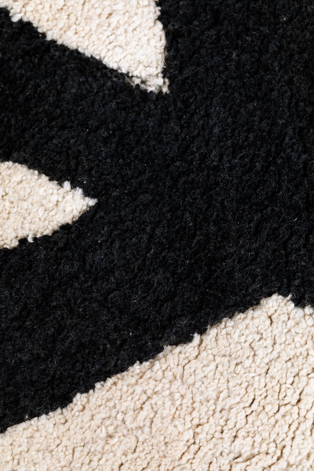 Sklum Pau tappeto rotondo in cotone Ø100 cm bianco nero