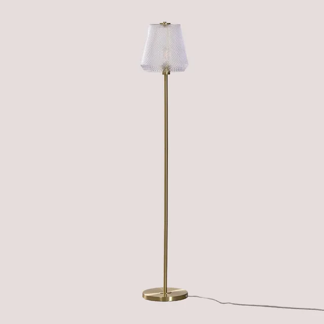 Sklum Taylor Lampada da Terra Dorata in Vetro