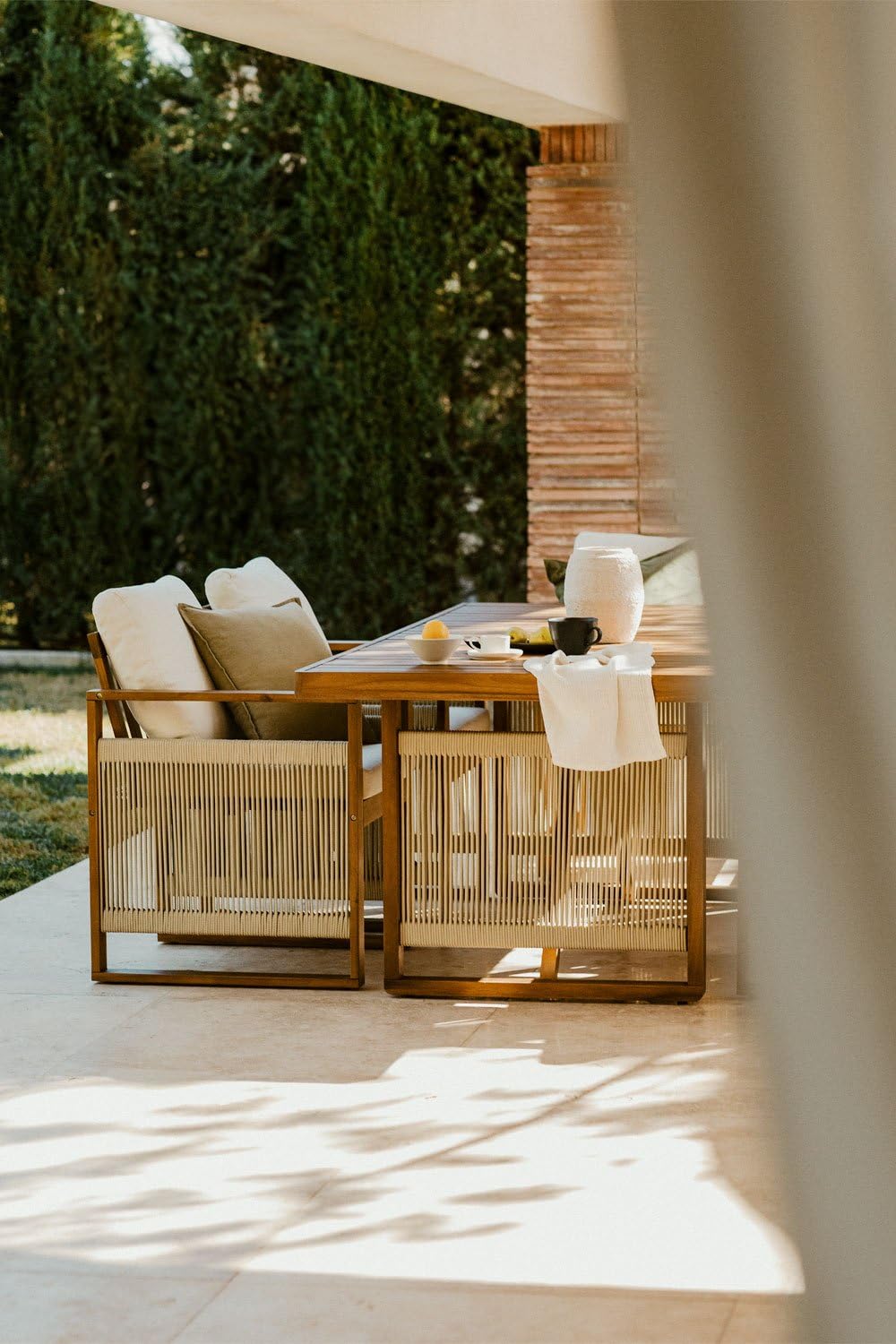 Sklum Nayely 200x100 set tavolo sedie giardino 6 sedie acacia