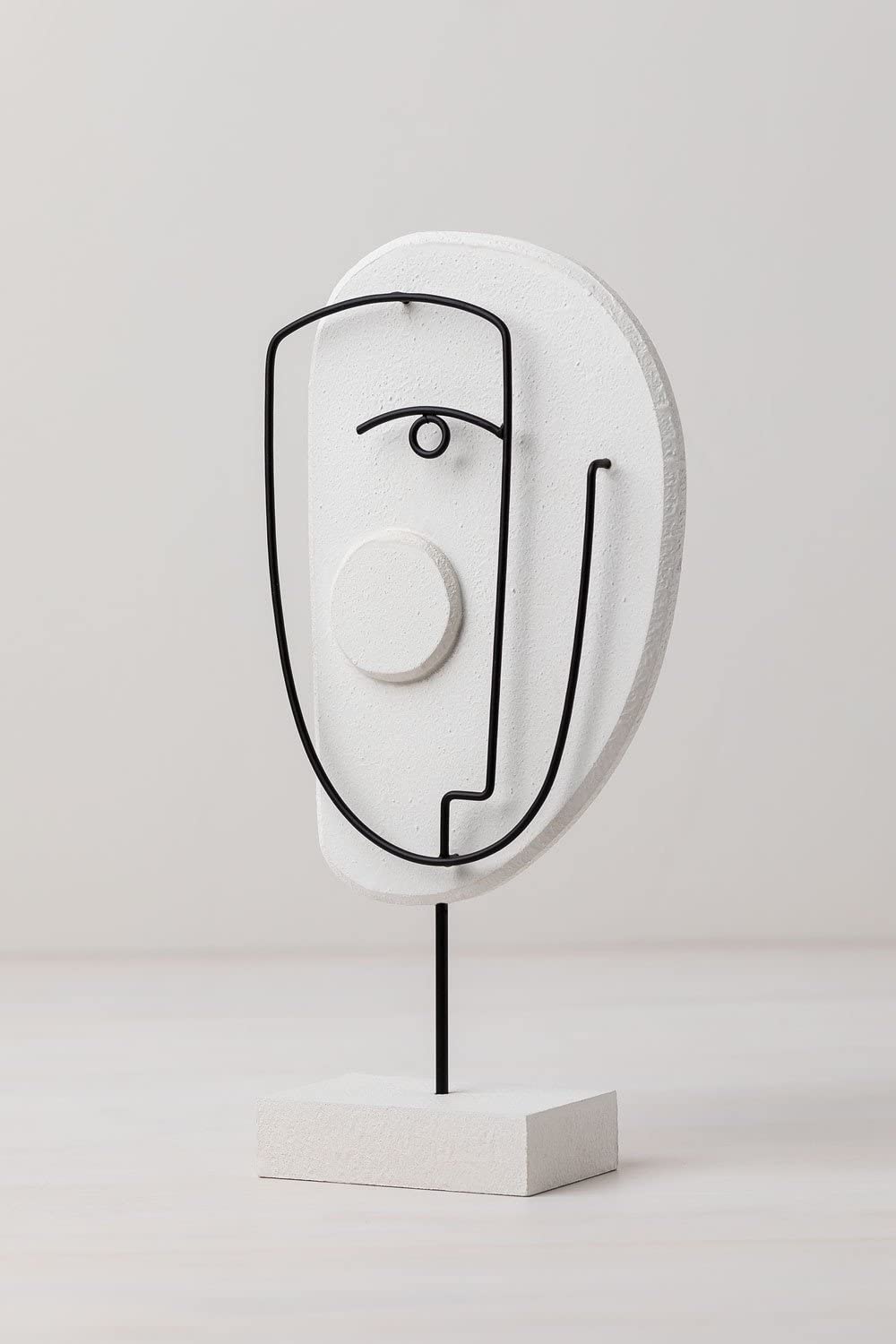 Sklum Eudor Figura Decorativa Bianco Nero 30 cm in MDF