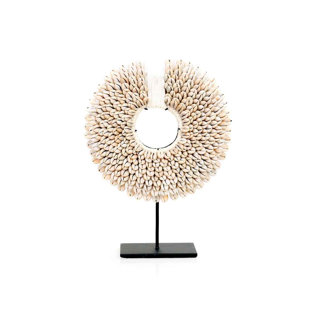 Bambua Papua Shell Disc on Stand decorazione bianca S