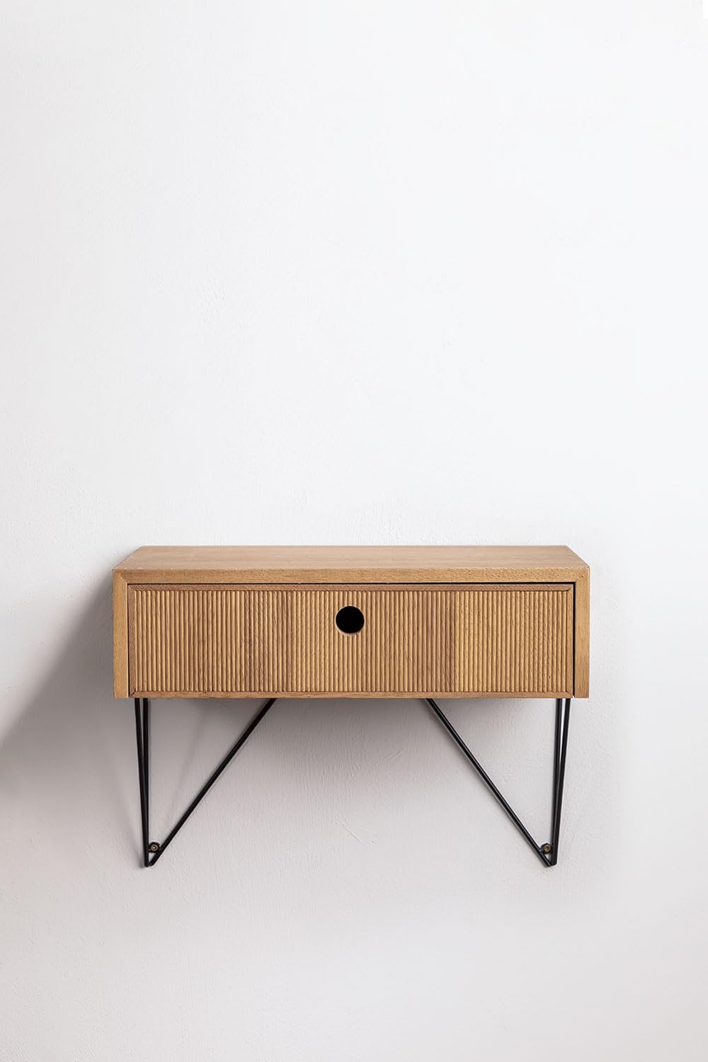Sklum Glai comodino sospeso legno naturale con cassetto