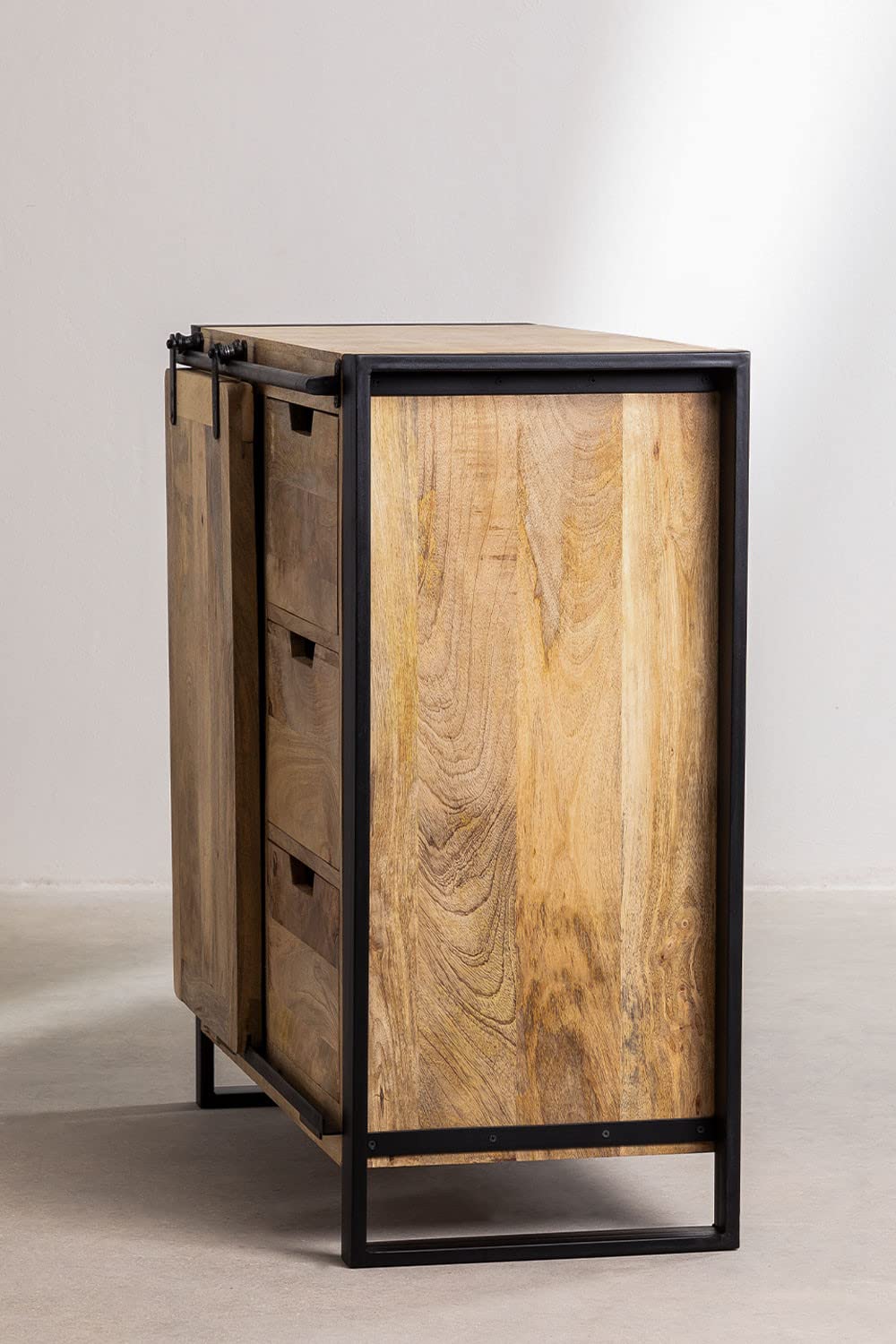 Sklum Kiefer Style credenza legno 90x90 Black Natural
