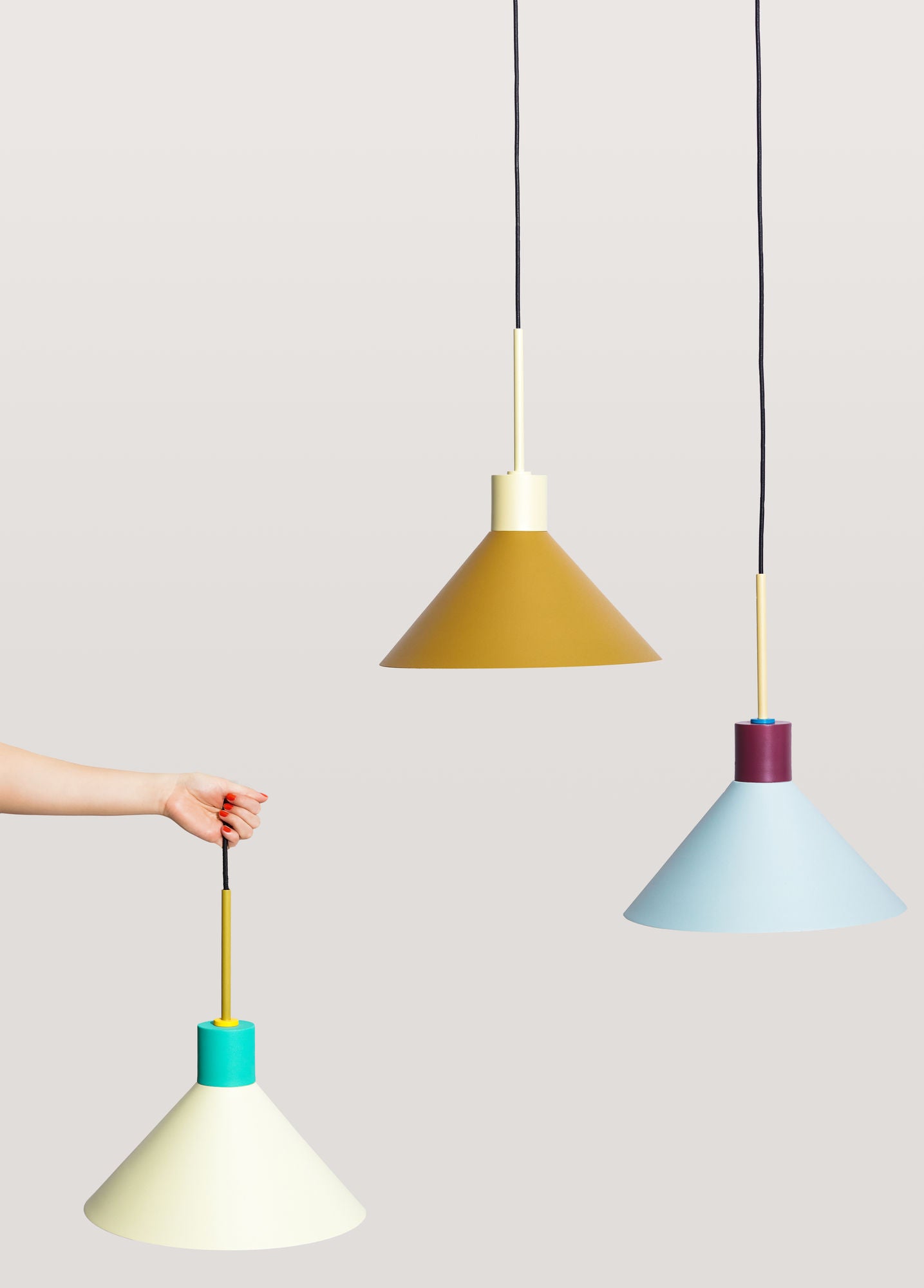 Bambua Crayon Lamp Amber lampadario ambra ferro