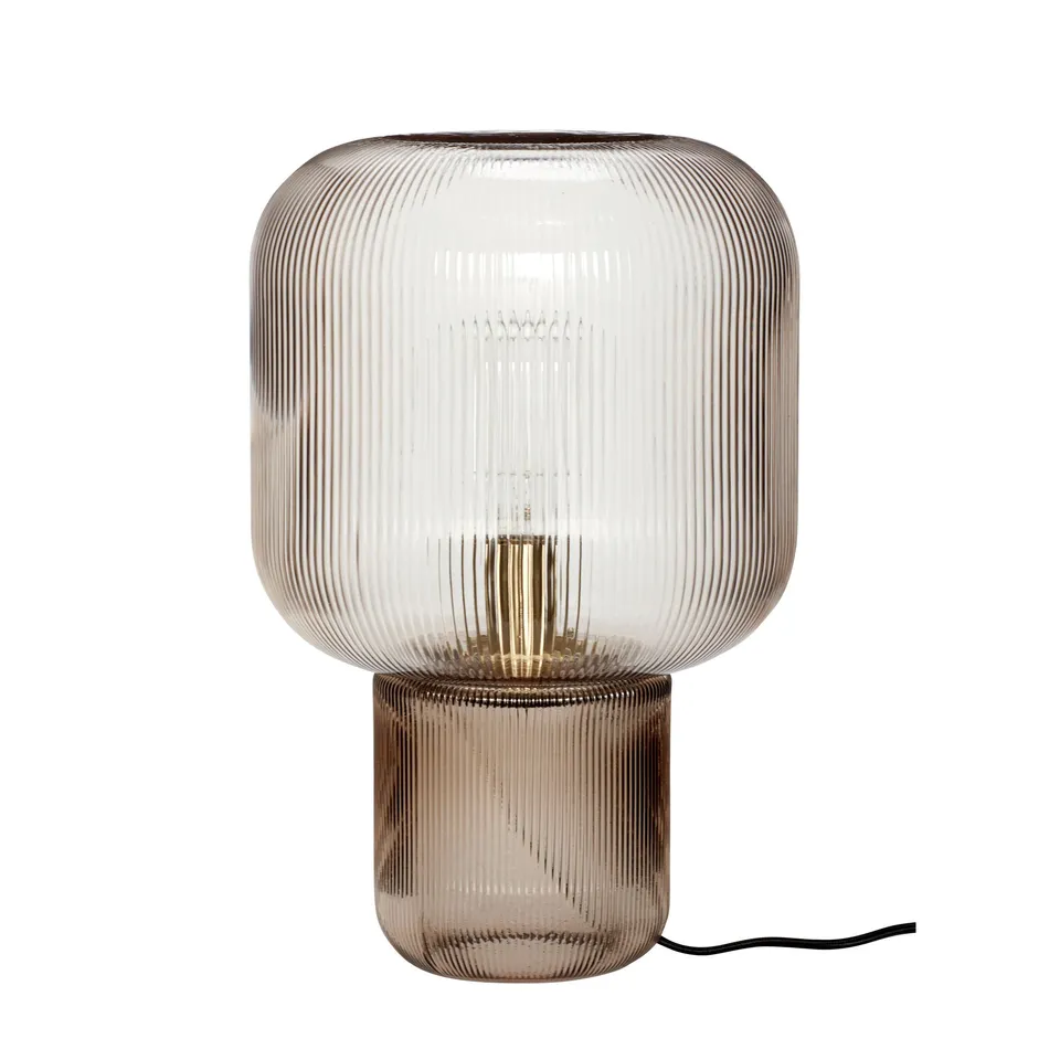 Bambua Pirum lampada da tavolo vetro marrone E27